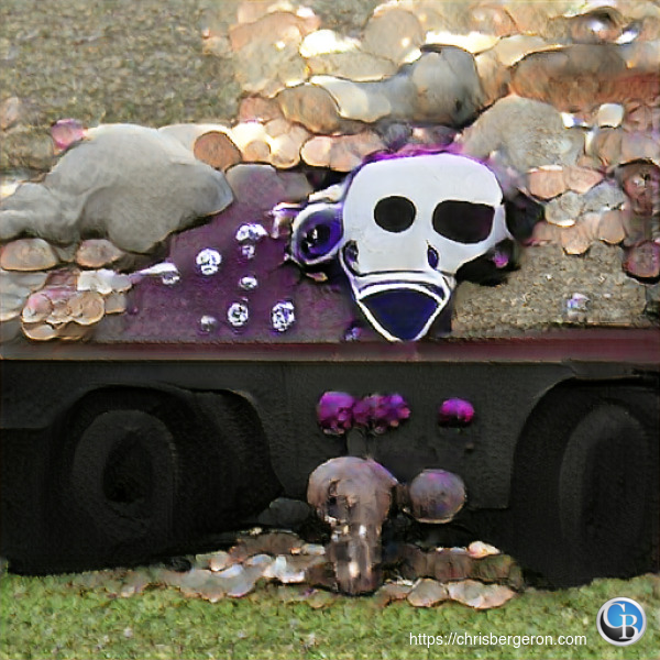a purple skull with falling coins "a purple skull with falling coins"