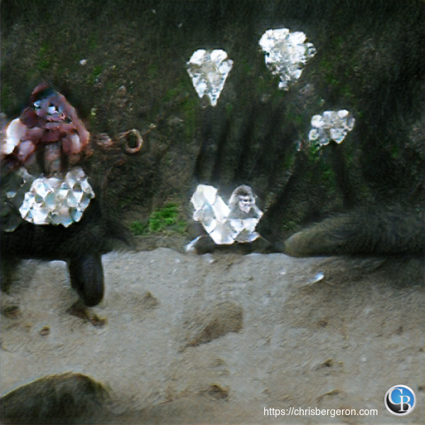 "an ape with diamond hands"