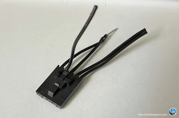 Connector with wires 3 and 5 shorted. Connecting wires 3 and 5 together on tbt connector.