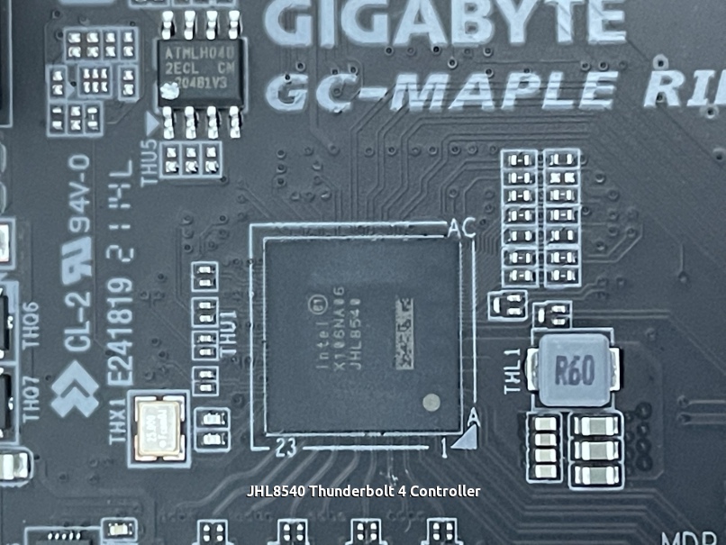 Close up picture of JHL8540 Thunderbolt Controller Chip JHL8540 Thunderbolt 4 Controller