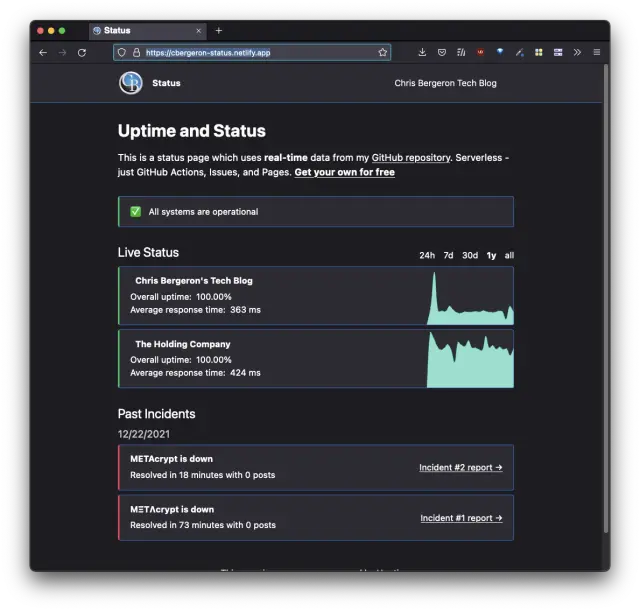 Status Page - Upptime