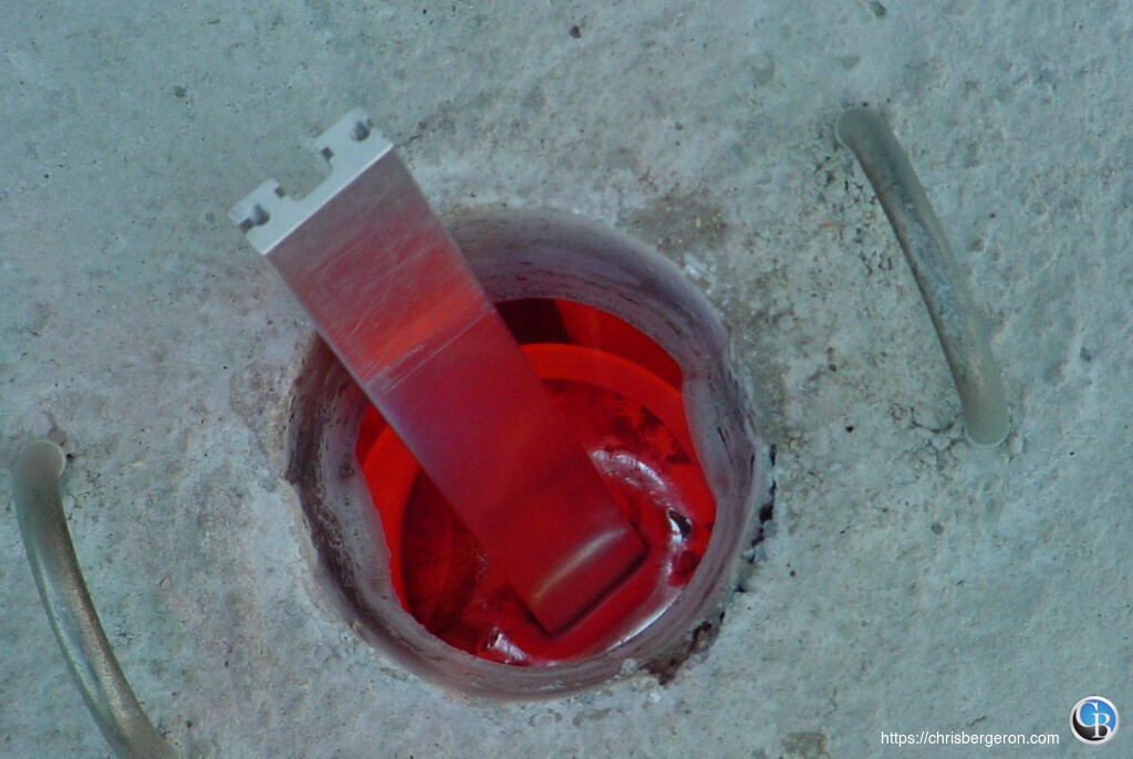 An aluminum bar turning into liquid